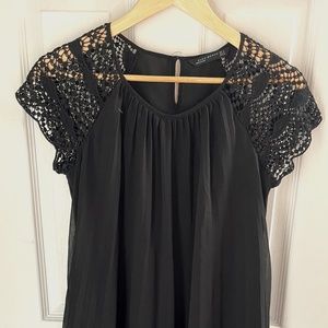 Black mini length trapeze dress (M)
